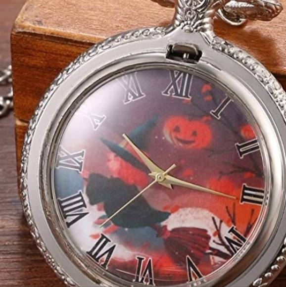 New halloween pumpkin witch pocket watch - Picture 1 of 4